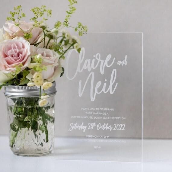 Elegance Engraved: Unveiling the Beauty of A5 Acrylic Wedding Invitations