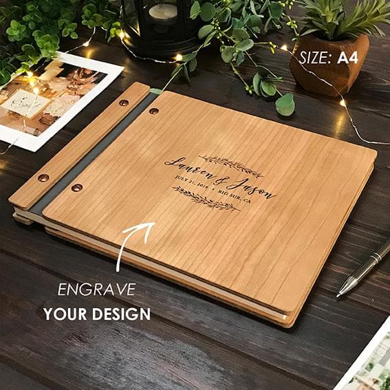 Celebrate Your Love Story with Our Wooden Wedding Guestbook