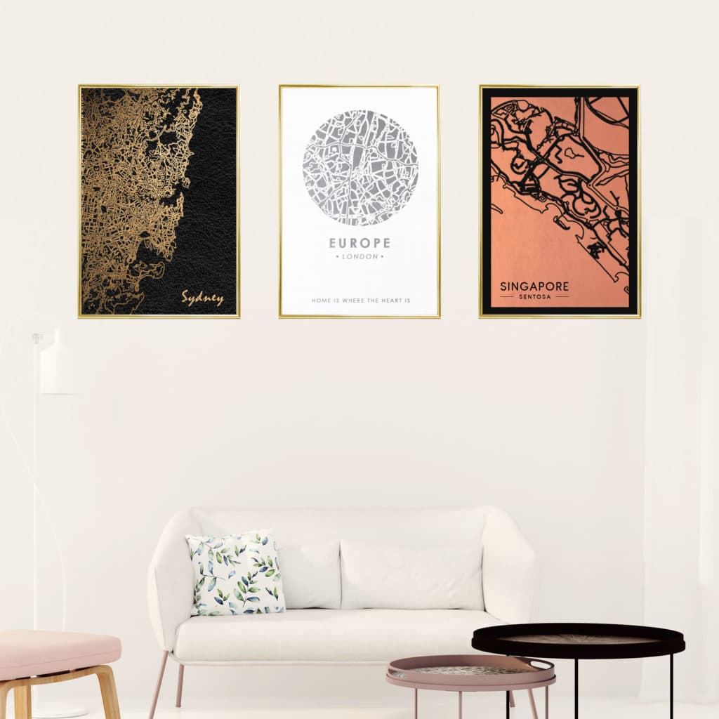 Why shop at Print Volution? 1 Travel Map Gold Frame Mock Up