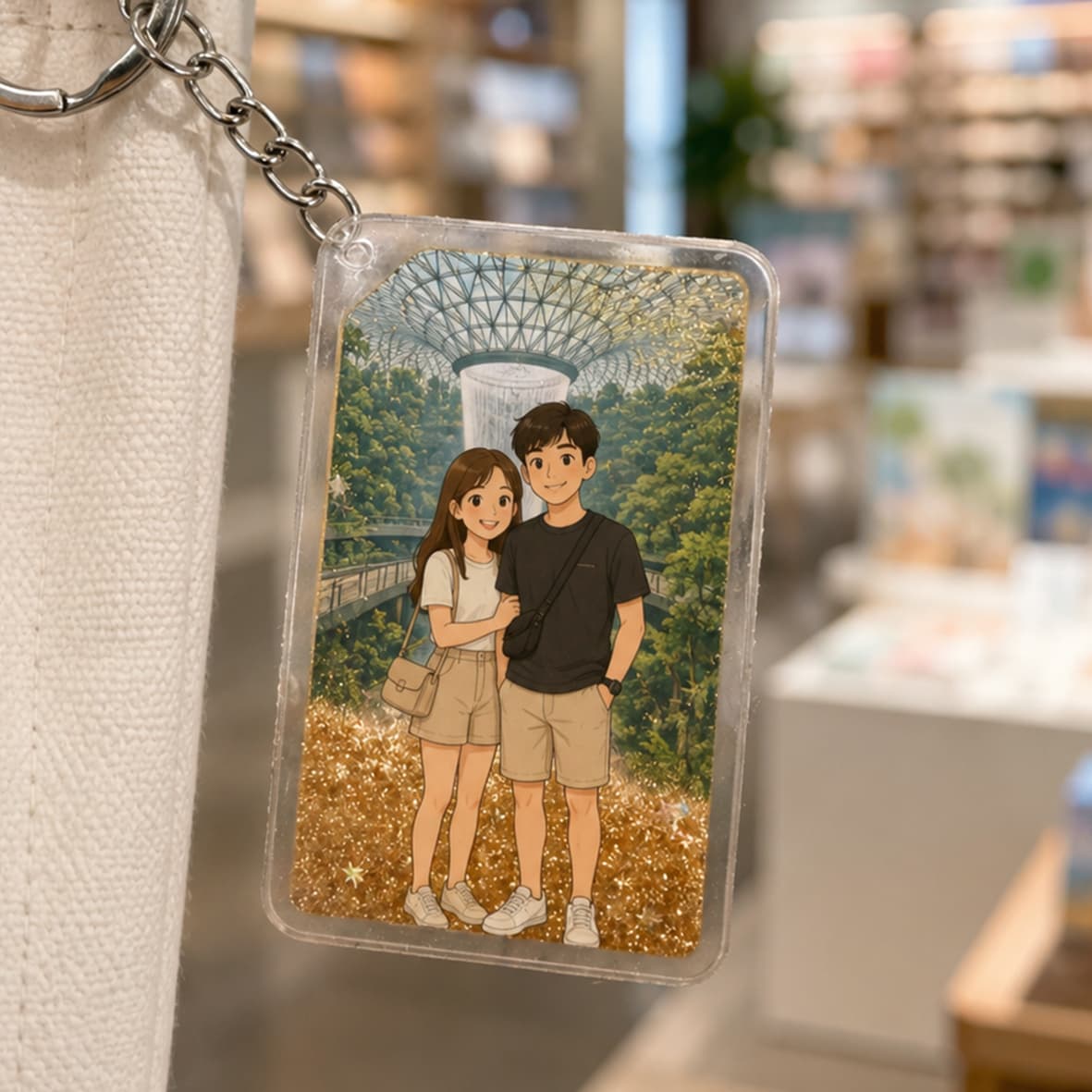 Glitter Quicksand Keychain