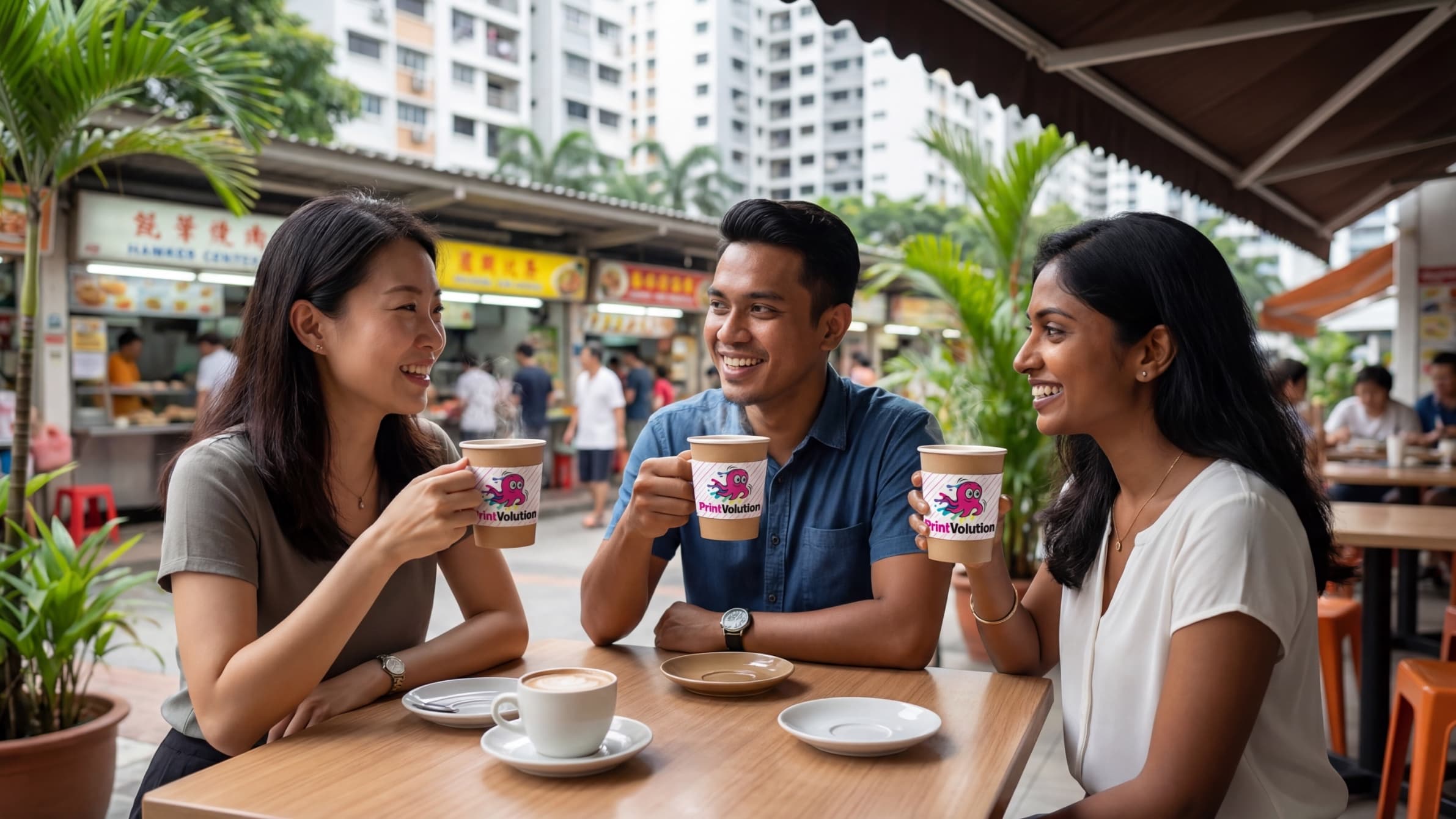 Cup Sleeve printing in Singapore by Printvolution Cup Sleeve printing in Singapore by Printvolution