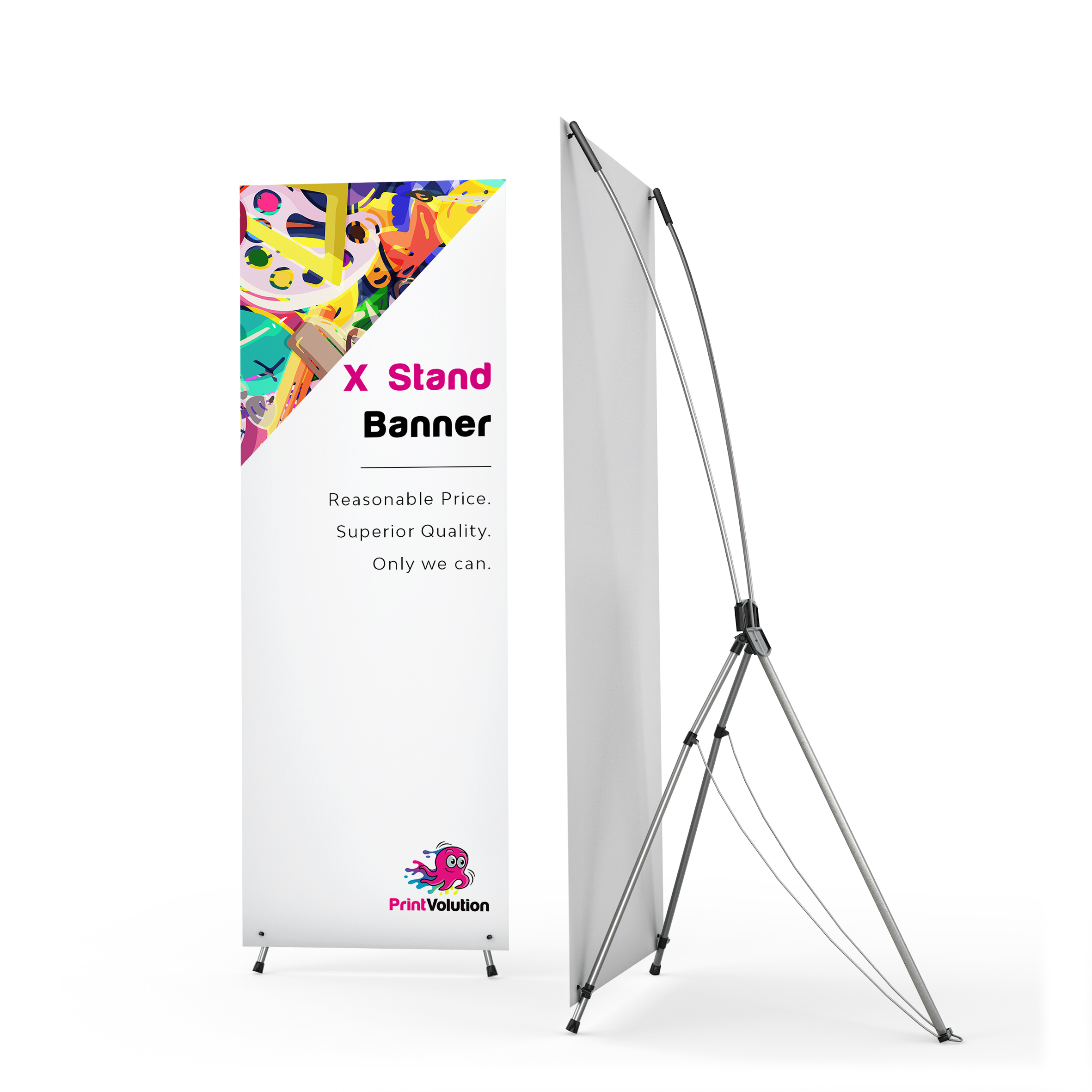 X stand banners, lightweight and easy to use - PrintVolution