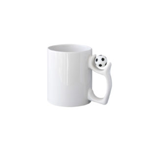 11 oz White Cup with Football Handle