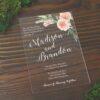 bouquet acrylic wedding invitation 945