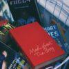 book lot on metal basket