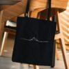 black leather tote bag