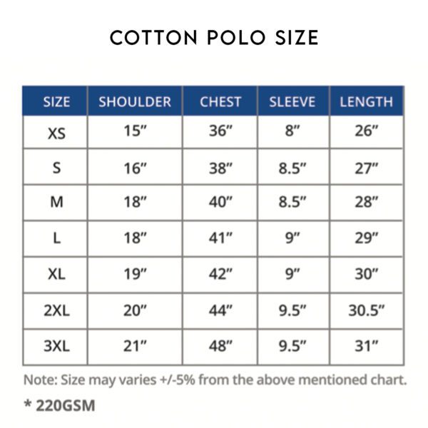 Cotton Polo Size