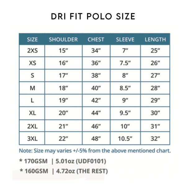 Dri Fit Polo Size