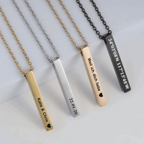 3D Vertical Bar Necklace
