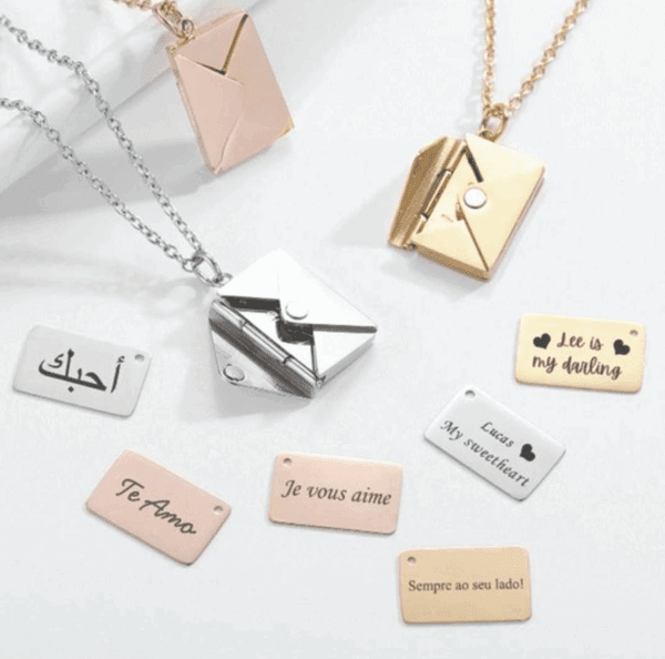 Secret Message Envelope Necklace
