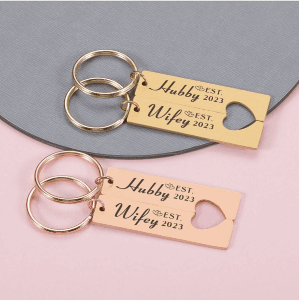 HeartLink Metallic Keychain