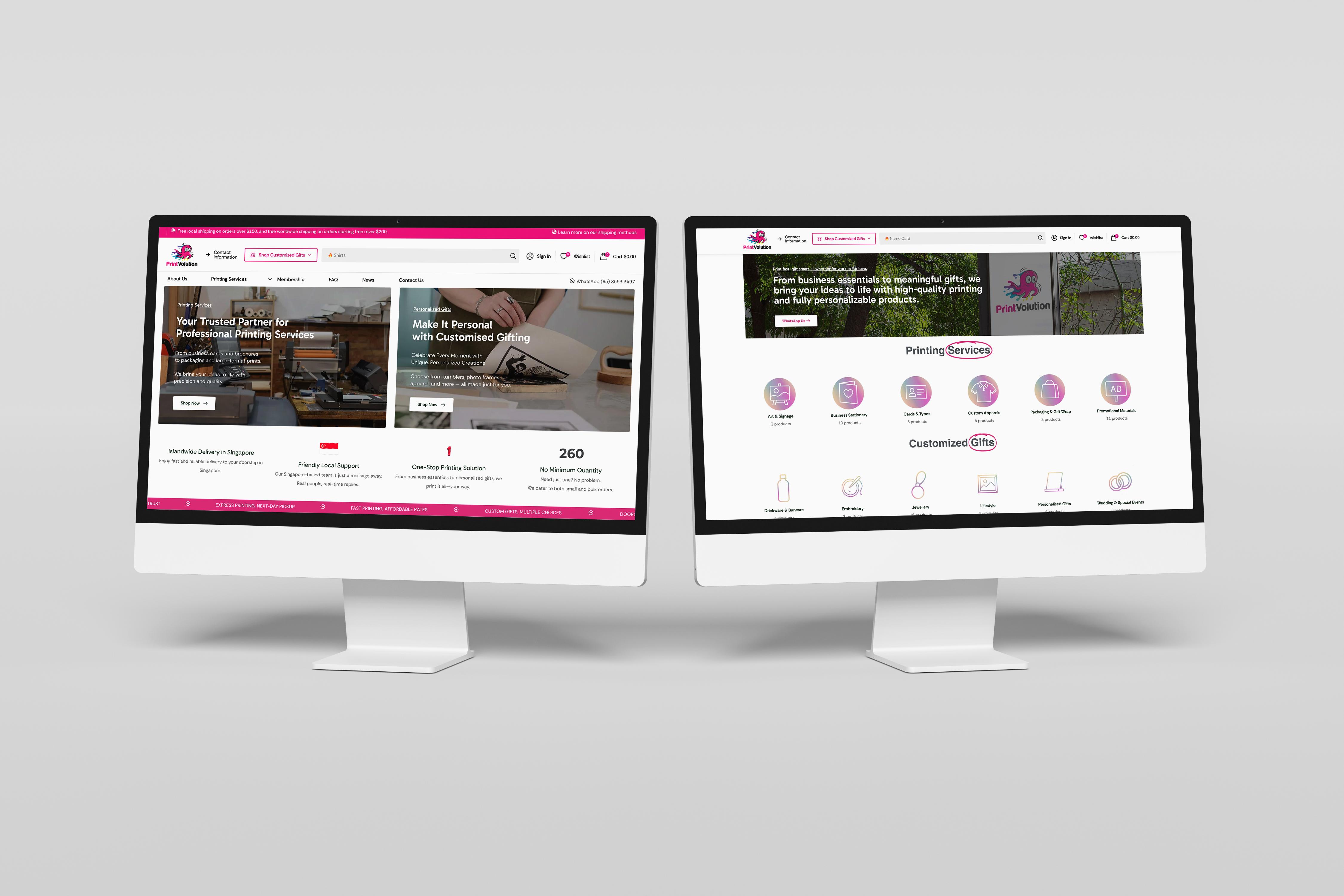 website mockup