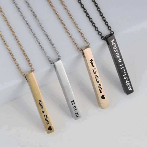 3D Vertical Bar Necklace
